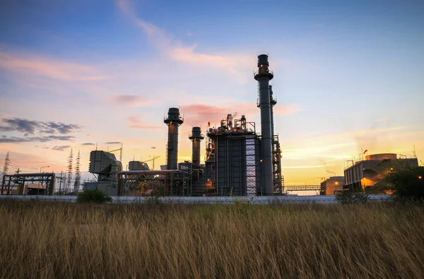 Natural Gas Turbine Electric Power Plant Support Factory — Stock Photo, Image