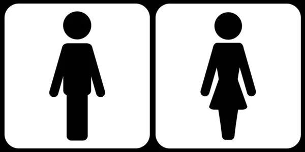 Icon Toilet Silhouette Man Woman — Stock Vector