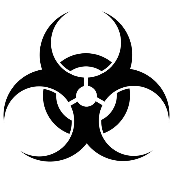 Logotyp För Biologiska Risker Svart Tecken Vit Bakgrund — Stock vektor