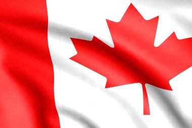 Kanada bayrağı. Katlanmış arka plan. 3 Boyutlu Hazırlama.