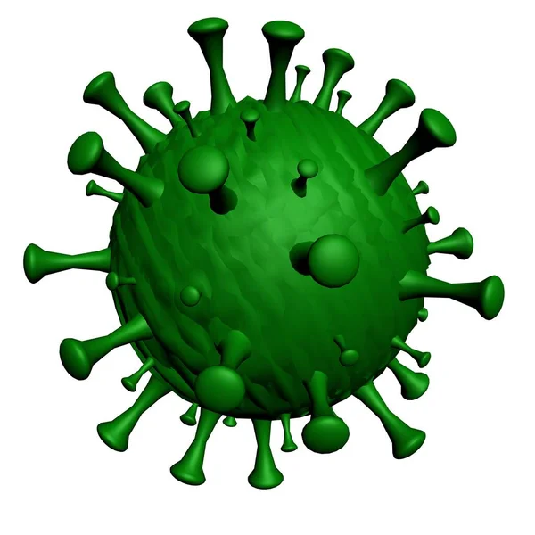 Coronavírus Uma Partícula Vírus Renderização Fundo Branco Isolar — Fotografia de Stock