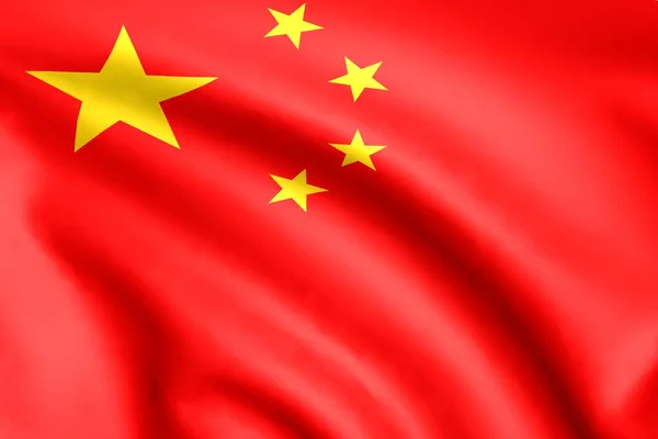 Bandera China Fondo Con Pliegues Renderizado — Foto de Stock