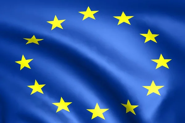 Flag European Union Background Folds Render — Stock Photo, Image