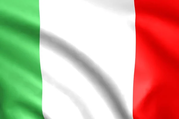 Bandiera Italia Sfondo Con Pieghe Rendering — Foto Stock