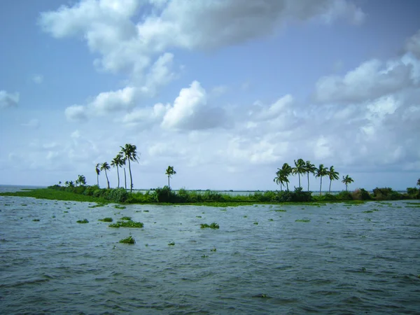 Backwaters Von Alleppey Kerala Das Hausboot Sehr Berühmt Ist — Stockfoto