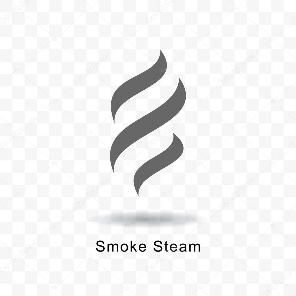 Smoke steam vector icon illustration on transparent background.