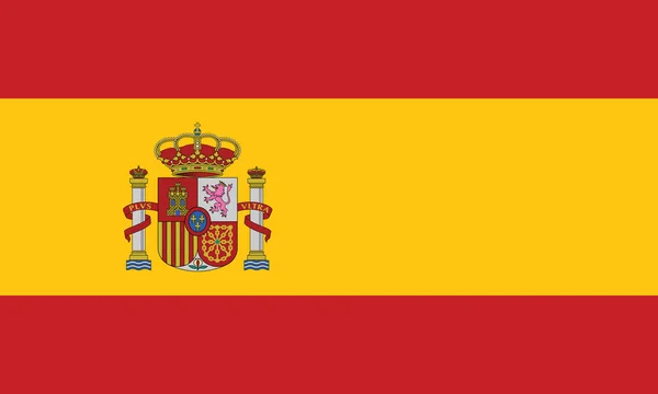 Spain Flag official colors and proportion correctly vector illustration. — Stock Vector