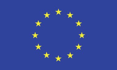 Avrupa bayrak resmi renkleri ve oran doğru illüstrasyon vektör.