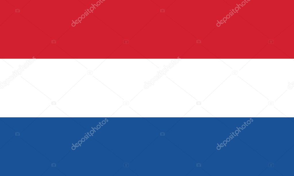 Netherlands Flag official colors and proportion correctly vector illustration.