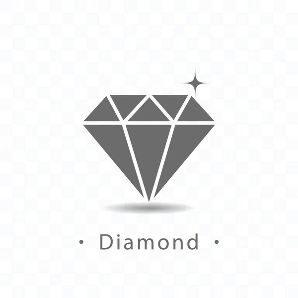 Diamond icon vector illustration on transparent background. — Stock Vector