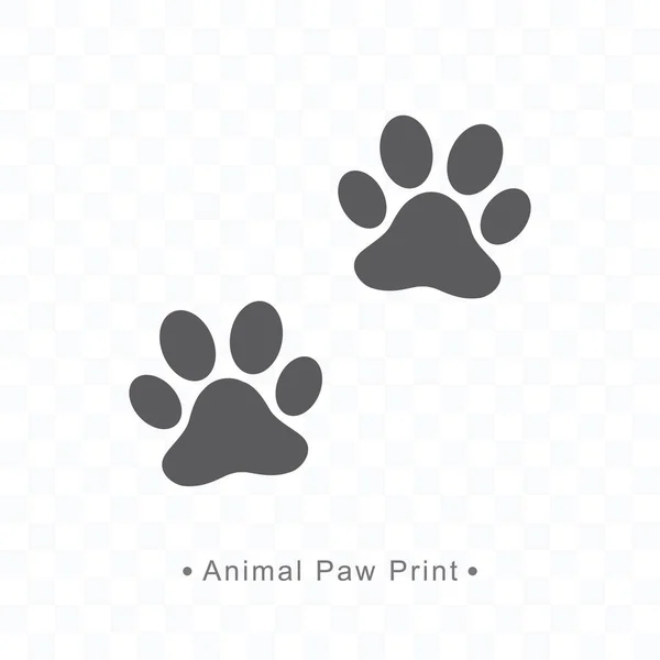 Animal paw print icon vector illustration on transparent background. — Stock Vector