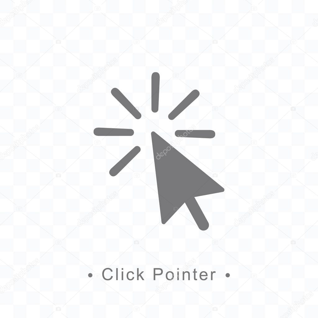 Click pointer icon vector illustration on transparent background.