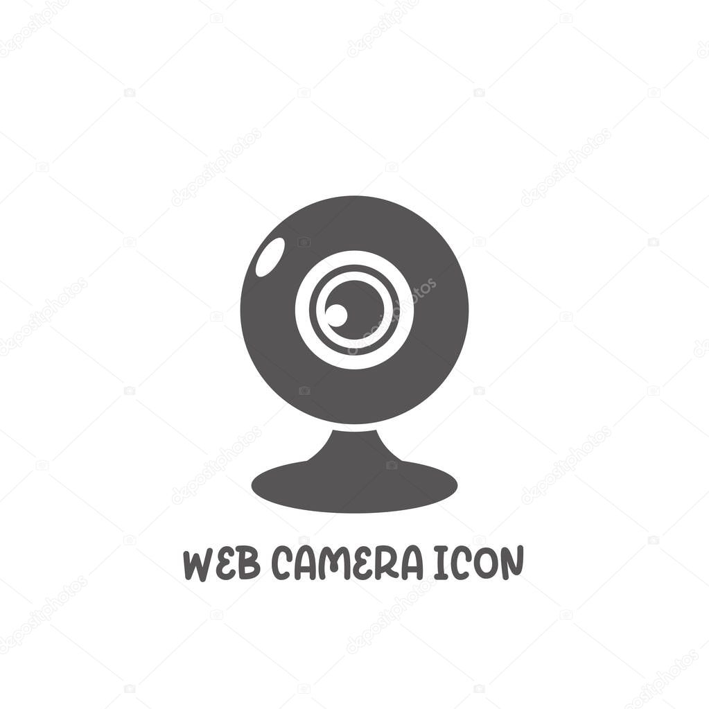 Web camera icon simple flat style vector illustration.