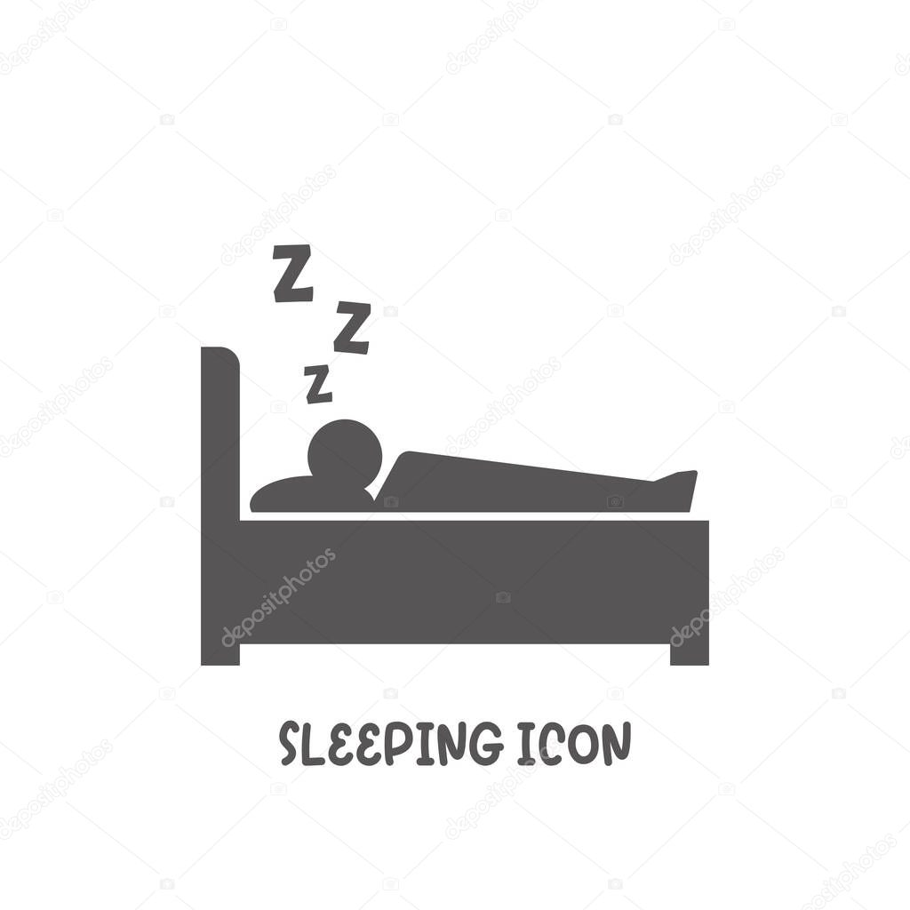 Sleep icon simple flat style vector illustration.