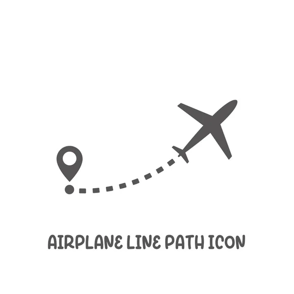 Illustrazione semplice del vettore di stile piatto dell'icona del percorso della linea dell'aereo . — Vettoriale Stock
