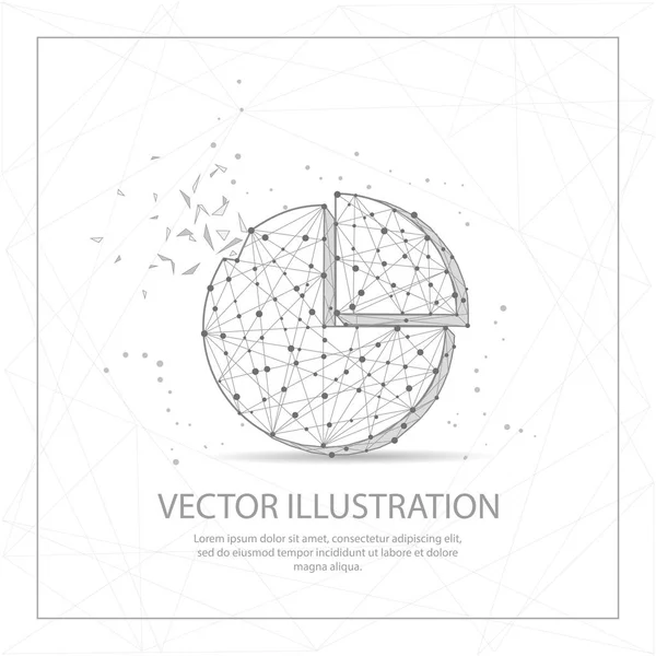 Taartdiagram Digitaal Getekend Vorm Van Gebroken Een Deel Driehoek Vorm — Stockvector