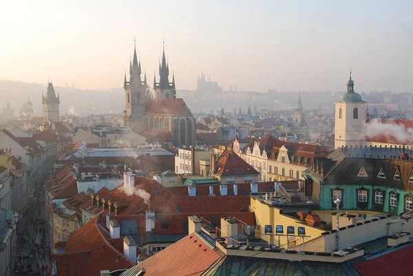 Tak Och Spindlar Hus Prag — Stockfoto