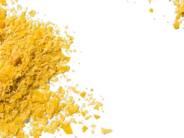 Organik Carnauba Cilası, beyaz arka planda kozmetik kimyasal..