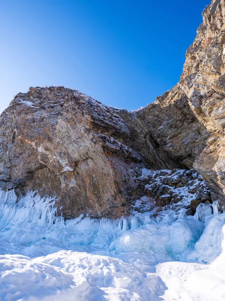 Cape Sagan Khushun Kayalarından Biri Olkhon Adası Baykal Gölü Rusya — Stok fotoğraf