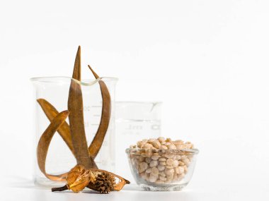 Cam kapta kozmetik kimyasallar. Sumac Wax, Rhus Verniciflua ağacının çeşitli çeşitlerinden elde edilen soluk renkli doğal bir sebze ağdası..