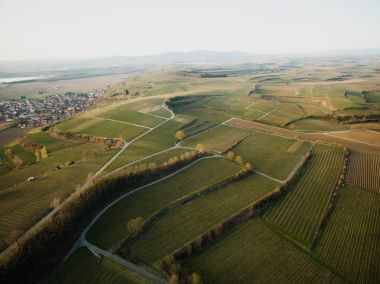 Aerial view of majestic landscape with green field, Germany clipart
