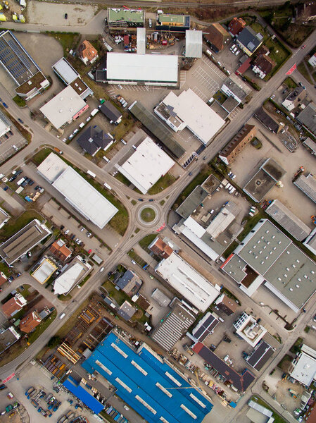 Top view of urban city and buildings in Germany