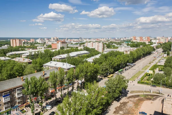 View Height Area Lot Green Trees Russian City Perm Summer — Stock Photo, Image