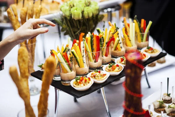 Plantaardige canapé diner evenement catering — Stockfoto