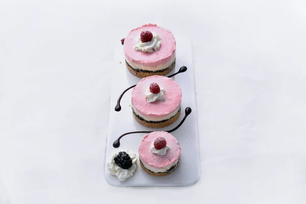 Geassorteerde Oreo Cheesecake Dessert Schotel Serveren — Stockfoto