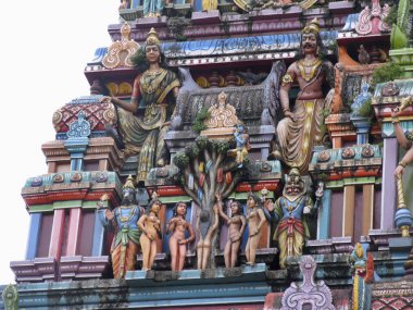 Kidangapuram tapınağında heykeller, Alleppy, Kerala, Hindistan