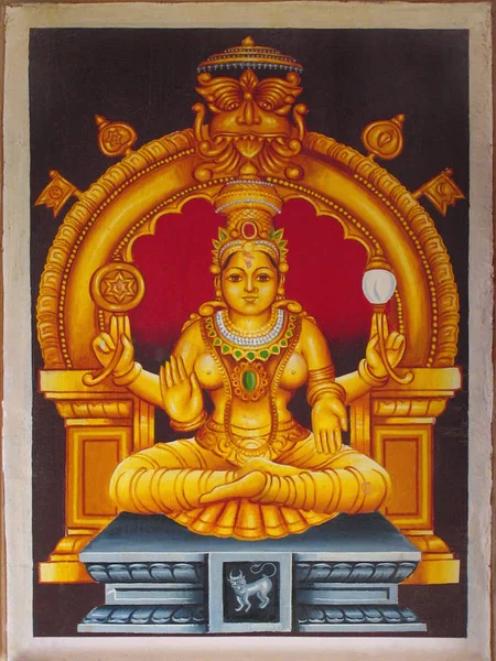 Painting Goddess Narayani Bhagavathy Amman Temple Nemmara Palakkad Kerala — Stock Photo, Image