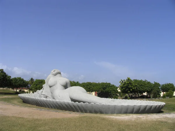 Γλυπτό Της Τζαλακανάκα Στην Παραλία Σανγκάουγκαμ Σέρατον Κεράλα Ινδία Παραλία — Φωτογραφία Αρχείου