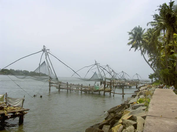 Redes Pesca Chinas Cochin Kerala India — Foto de Stock