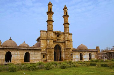 Jami Masjid (cami) dış görünümünü, Champaner - Pavagadh Arkeoloji Parkı, Gujarat, Hindistan Unesco koruma. 1513 yapılacağı tarihler
