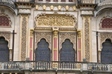 Lakshmi Vilas Sarayı, kısmi görünümü Maharaja Sayajirao Gaekwad 3 tarafından 1890, Vadodara (Baroda), Gujarat inşa edildi