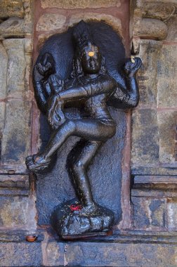 Siyah Idol, Thanjavur, Tamil Nadu Hindistan giderken