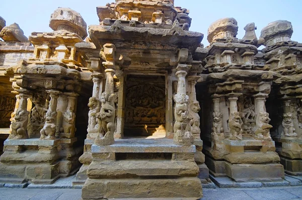 Widok zewnętrzny Kailasanathar świątyni, Kānchipuram, Tamil Nadu, Indie. — Zdjęcie stockowe