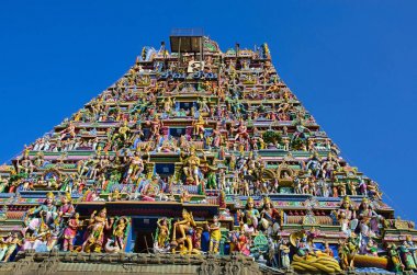 Heykel cephe Kapaleeshwarar Tapınağı, Mylapore, Chennai, Tamil Nadu, Hindistan
