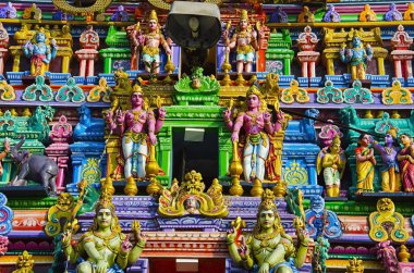 Heykel cephe Kapaleeshwarar Tapınağı, Mylapore, Chennai, Tamil Nadu, Hindistan