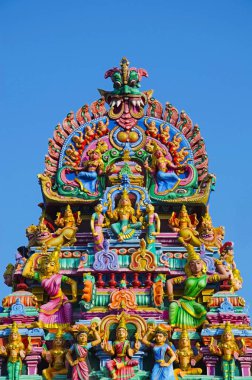 Sculptured facade of the Kapaleeshwarar Temple, Mylapore, Chennai, Tamil Nadu, India clipart