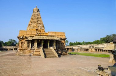 Brihadishvara Tapınağı, Thanjavur, Tamil Nadu, Hindistan. Hindu tapınağı Lord Shiva için adanmış