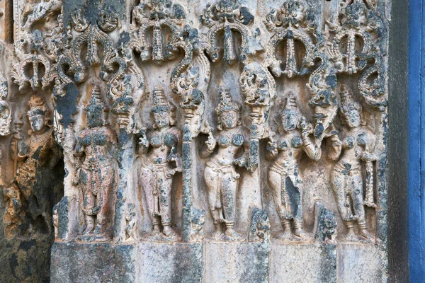 Kashivishvanatha tempel, Lakundi, staat Karnataka, India. Opschriften en motieven — Stockfoto