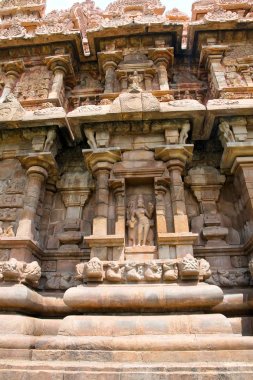 Niş mukhamandapa güney duvarında Brihadisvara Tapınağı, Gangaikondacholapuram, Tamil Nadu, Hindistan