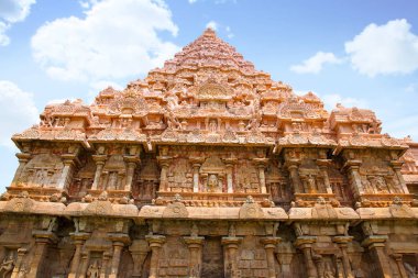 Niş mukhamandapa güney duvarında Brihadisvara Tapınağı, Gangaikondacholapuram, Tamil Nadu, Hindistan