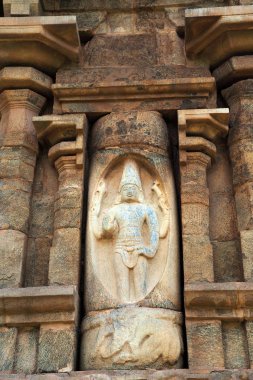 Shiva imerging üzerinden bir linga, Lingodhbhava, niş Batı duvarda Brihadisvara Tapınağı, Gangaikondacholapuram, Tamil Nadu