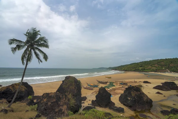 Vista panorâmica da praia de Khavane, Sindhudurga, Maharashtra, Índia — Fotografia de Stock