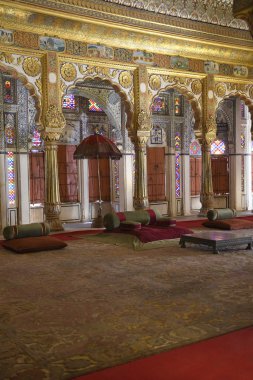 Phool ya da flower Mahal, Mehefiil khana, Mehrangarh, Jodhpur, Rajasthan, Hindistan