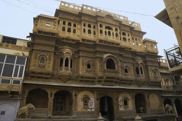 Facade, Nathmal Ji ki Haveli, Jaisalmer, Rajasthan, India — Stock Fotó