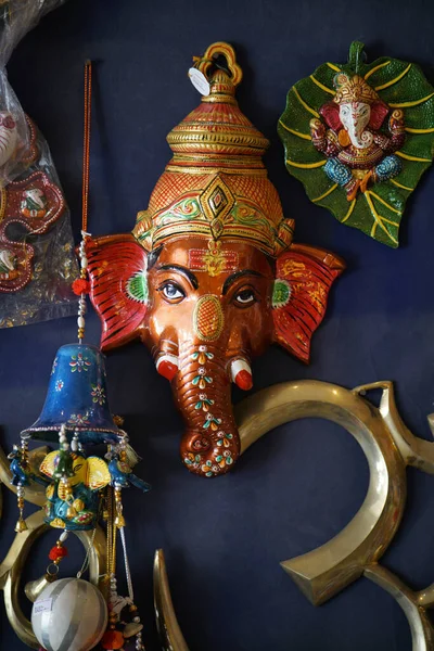 Máscara de madera tradicional de Ganesha, Pokharan, Rajasthan, India —  Fotos de Stock