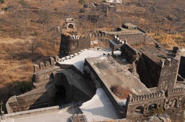 Daulatabad fort, building structure and cave area, Aurangabad, Maharashtra clipart